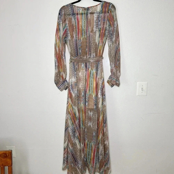 Spy Zone Maxi Vintage semi sheer animal print Dress Size Large - Picture 5 of 8